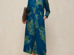 White Stuff Rua Jersey Dress Teal Print 447941
