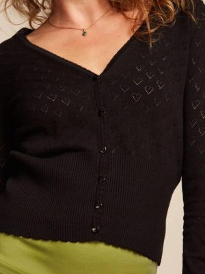 King Louie Cardi V Heart Ajour BCI Black