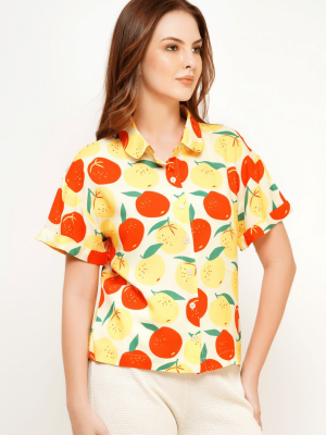 About Betty Blouse Oranges ABZT1011- La Vie en Rose Damesmode (3)