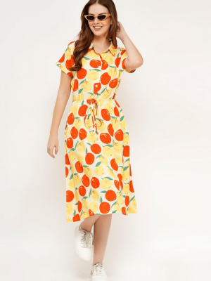 About Betty Dress Oranges ABZD0019 - La Vie en Rose Damesmode (3)