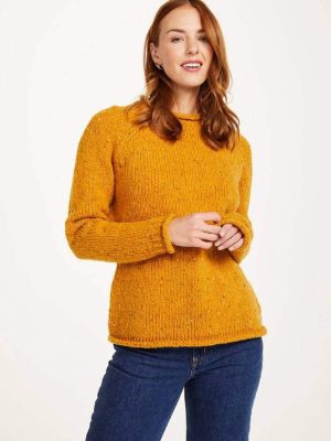 Aran Woollen Mills Ladies Roll Neck Raglan Crew Starfish - La Vie en Rose Damesmode