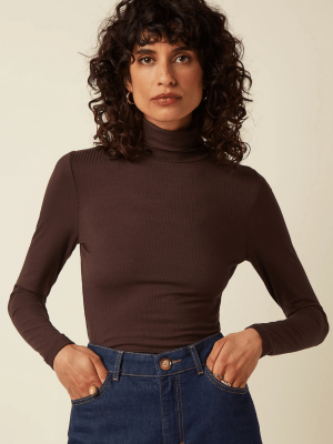 CUsershanneDownloadsKing Louie Rollneck Top Uni Rib Chocolate - La Vie en Rose Damesmode Enkhuizen (2)