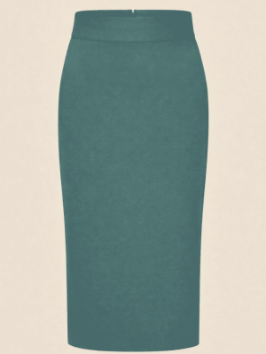 Classic Pencil Skirt Verdegris Heavy Punty Green – Very Cherry