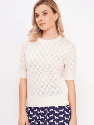 Circus Clothing Ivory Sweater CK143 - La Vie en Rose Damesmode