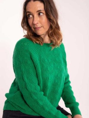 Danefae DAnebirdie Wool Sweater Grass Green - La Vie en Rose Damesmode