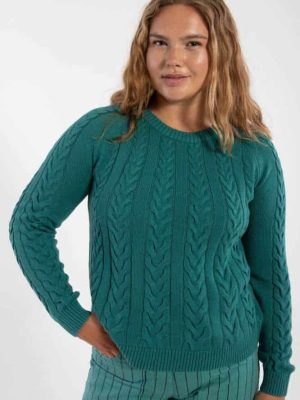 Danefae Danetwister Cable Sweater Light Slate - La Vie en Rose Damesmode