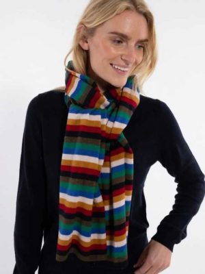 Danefae Danebundle-up Merino Scarf Royal Stripe