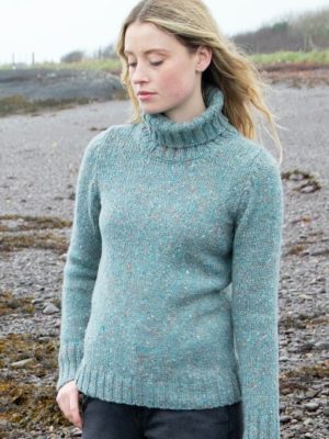 Fisherman out of Ireland Polo Neck Sweater Seafoam - La Vie en Rose Damesmode Enkhuizen