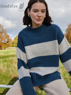 IrelandsEye Arna Stripe Funnel Neck - La Vie en Rose Damesmode