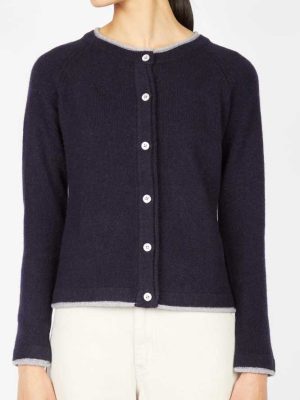 IrelandsEye Knitwear Killiney Cardigan Navy - La Vie en Rose Damesmode