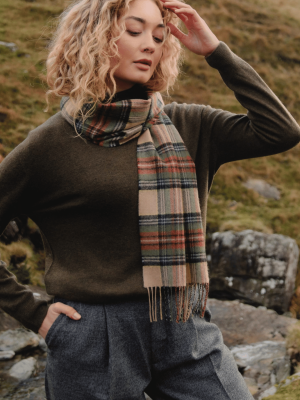 John Hanly Merino Luxury Wool Scarf Pink Brown Charcoal Camel Check 801 - La Vie en Rose Damesmode Enkhuizen (7)