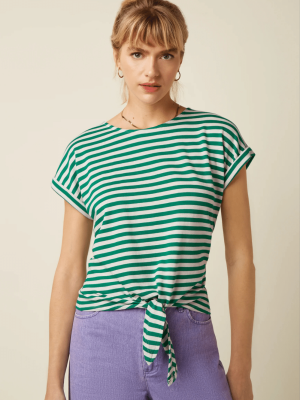 King Louie Aria Knot Top Chopito Stripe Ultra Green - La Vie en Rose (3)