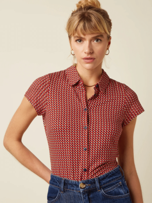 King Louie BLouse Bora Bora Chili Red (3)