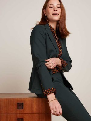 King Louie Bibi Blazer Uni Rodeo Sycamore Green - La Vie en Rose Damesmode