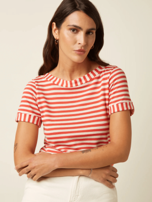 King Louie Boatneck Top Chopito Stripe Summer Fig - La Vie en Rose (3)