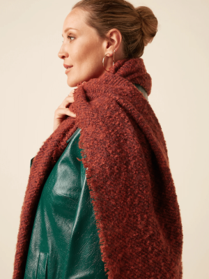 King Louie Bouclé Scarf Porto Red (2)