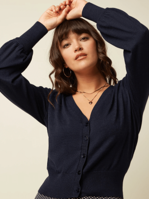 King Louie Cardi V Raglan Cocoon Blue - La Vie en Rose Damesmode Enkhuizen (2)