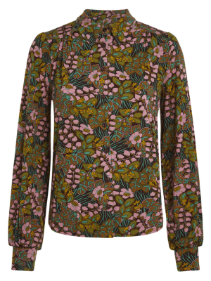 King Louie Carina Blouse Sierra Bitter Chocolate - La Vie en Rose Damesmode Enkhuizen (1)