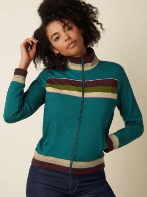 King Louie Colourblock Coljack Daytona Sweat Spruced Green - La Vie en Rose Damesmode Enkhuizen (1)
