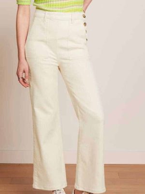 King Louie Debra Pants Retro Denim Ivory - La Vie en Rose Damesmode