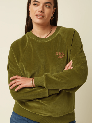 King Louie Febe Sweater Baton Velvet Mustard Green - La Vie en Rose Damesmode Enkhuizen (4)