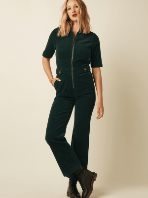King Louie Garbo Jumpsuit Corduroy Pine Green (4)