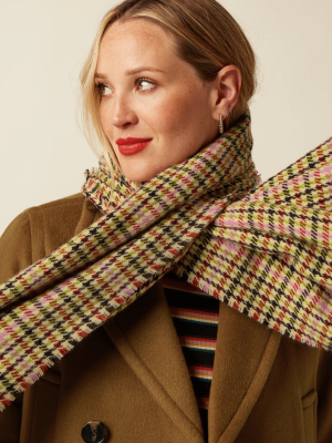 King Louie Houndstooth Scarf Spicy Brown - La Vie en Rose Damesmode Enkhuizen (4)