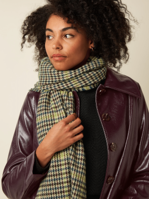 King Louie Houndstooth Scarf Spruced Green - La Vie en Rose Damesmode Enkhuizen (3)