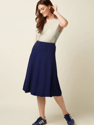 King Louie Juno Skirt Milano Crepe Beacon Blue - La Vie en Rose Damesmode