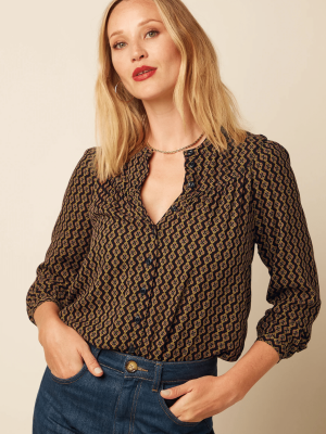 King Louie Lisa Blouse Turi Woven Black Lavieonline (1)