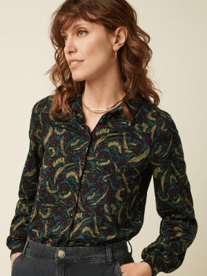 King Louie Maisie Blouse Sage Black - La Vie en Rose Damesmode Enkhuizen (2)