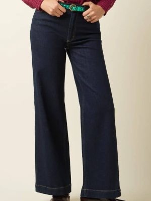 King Louie Paige Pants Walker Denim Indigo Blue GOTS- La Vie en Rose Damesmode