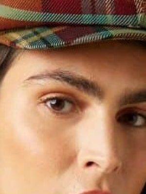 King Louie Peaky Cap Caroll Check Golden Brown - La Vie en Rose Damesmode