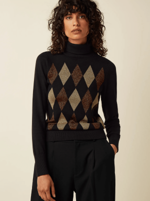King Louie Roll Necktop Glim Black - La Vie en Rose Damesmode Enkhuizen (2)