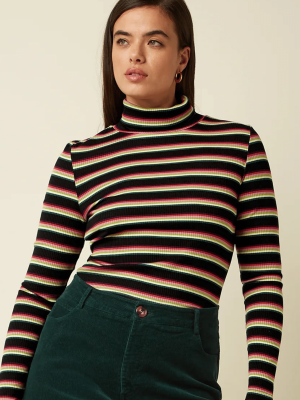 King Louie Rollneck Top Lottie Stripe Imperial Purple (6)
