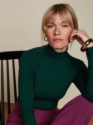 King Louie Rollneck Top Uni Rib Pine Green - La Vie en Rose Damesmode Enkhuizen (2)