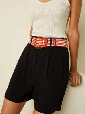 King Louie Striped Belt Chili Red - La Vie en Rose Damesmode