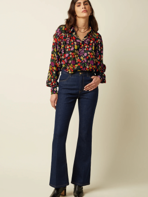 King Louie Tammy Flare Pants Onyx Denim (3)
