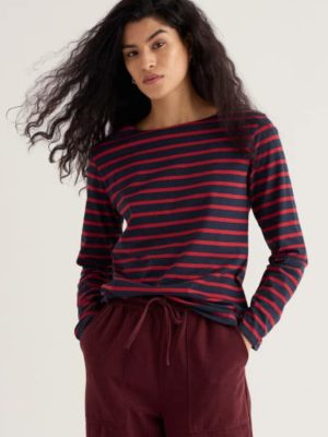 Sailor Shirt Breton Maritime Deep Rust - La Vie en Rose Damesmode Enkhuizen