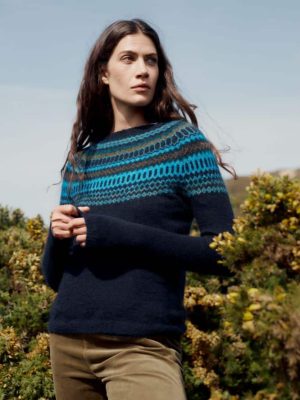 Seasalt Cornwall Annik Fair Isle Jumper Modernist Cyan Multi- La Vie en Rose Damesmode Enkhuizen