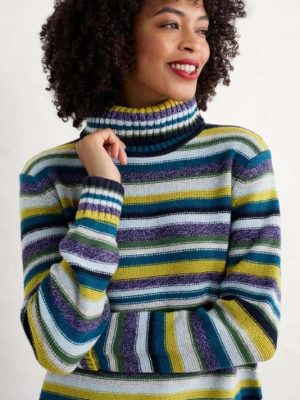 Seasalt Cornwall Braque Jumper Concertina Dark Citron Multi - La Vie en Rose Damesmode