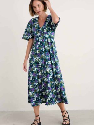 Seasalt Cornwall Chateaux Dress Crayon Floral Dark Drift - La Vie en Rose Damesmode