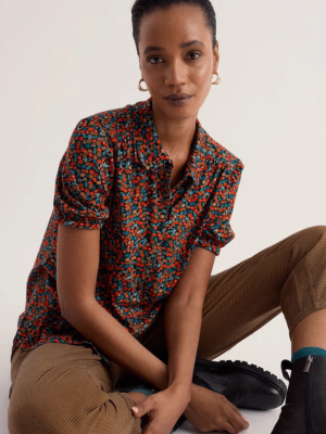 Seasalt Cornwall Embrace Shirt Tomato Blooms Maritime (2)