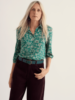 Seasalt Cornwall Embrace Shirt Woodland Forms Dark Thyme - La Vie en Rose Damesmode Enkhuizen (1)
