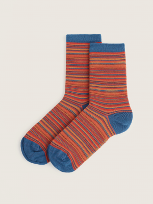 Seasalt Cornwall Everyday Socks Ripple Marks Dark Terracotta Mix (1)