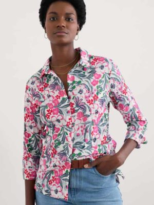 Seasalt Cornwall Larissa Shirt Garden Flowers Tulip - La Vie en Rose Damesmode