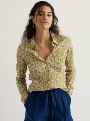 Seasalt Cornwall Larissa Shirt Inky Botanical Tansy (2)