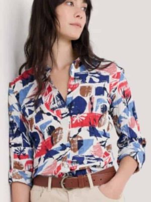 Seasalt Cornwall Larissa Shirt Marine Forms Chalk - La Vie en Rose Damesmode