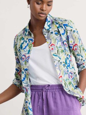 Seasalt Cornwall Larissa Shirt Studio Floral Chalk - La Vie en Rose Damesmode