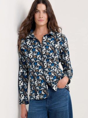 Seasalt Cornwall Larissa Shirt Swooping Birds Onyx- La Vie en Rose Damesmode